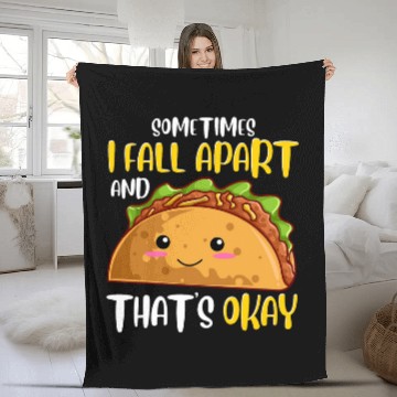 Discover Sometimes I Fall Apart Funny Taco Depression Awareness Gift Baseball Tees Fleece Blankets