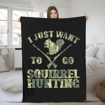 Discover Squirrel Pet Hunting Season Squirel Funny Hunter Camo Fleece Blankets