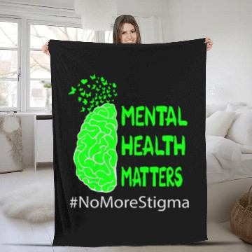 Discover Mental Health Matters suicides Awareness End the Stigma 1 Fleece Blankets