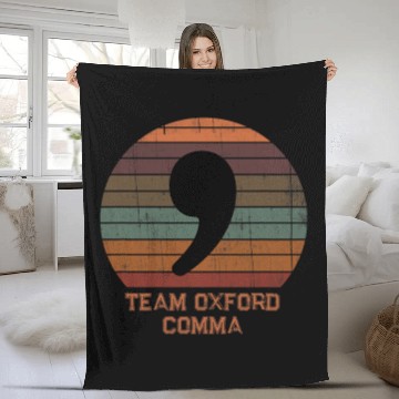 Discover Team Oxford Comma s vintages Circle Funny Grammar Police Fleece Blankets