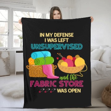 Discover Sewing Machine In My Defense I Was Left Unsupervised Funny Fabric Fleece Blankets