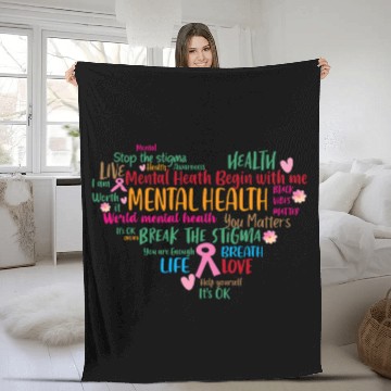 Discover Mental Health Awareness Gifts Depression Fleece Blankets