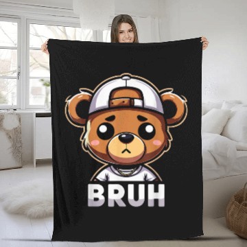 Discover Bear Pet Hip Hop Teddy Bear Bruh Rap Music Fleece Blankets