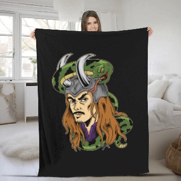 Discover Viking Nordic Snake Loki Fleece Blankets