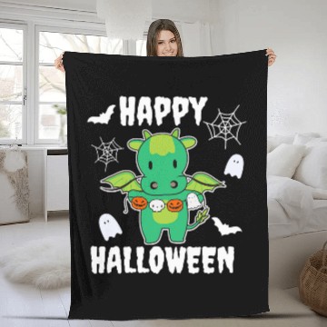 Discover Dragon Pet Happy Halloween Pumpkin Bat Dragon Halloween Baseball Tees Fleece Blankets