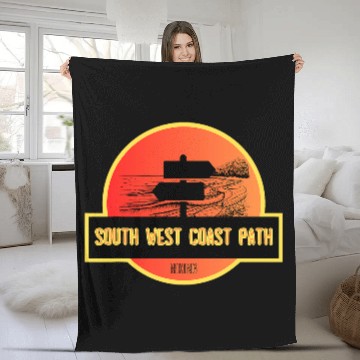Discover South West Coast Path Cornwall Lands End Hiking Lizard Point Fleece Blankets