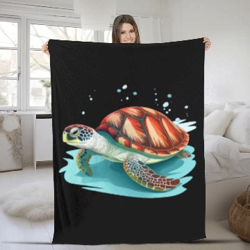 Discover Turtle Pet marine life design for turtle lover and divers Zip Fleece Blankets
