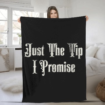 Discover Just the Tip I Promise Funny Tattoo Needle Design 3 Fleece Blankets