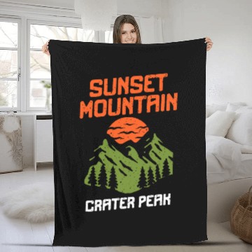 Discover Sunset Mountain Crater Peak Hiking US Mountains Hiker Delta Fleece Blankets