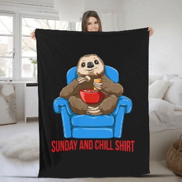 Discover Sloth Pet Sunday And Chill Sloth Funny Lazy Zip Fleece Blankets