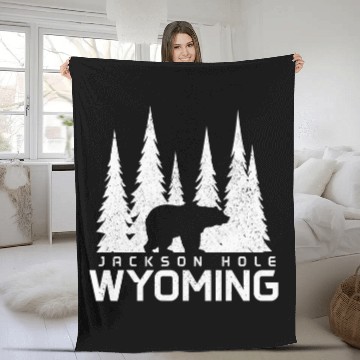 Discover Bear Pet Jackson Hole Wyoming Bear Nature Lover Pride Souvenir Baseball Tees Fleece Blankets