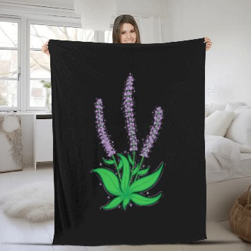 Discover Plant Lavender Garden Fragrance Herb Fleece Blankets