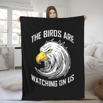 Discover pigeons ravens drone birds secret satirical conspiracy Fleece Blankets