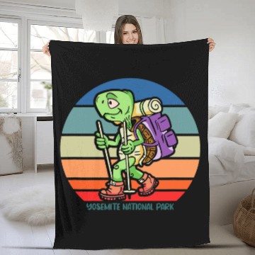 Discover Turtle Pet Hiking Turtle Yosemite National Park Camping Adventure Baseball Tees Fleece Blankets