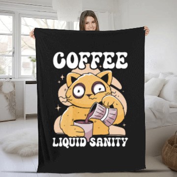 Discover Coffee Fun Liquid Sanity caffeines Lover Brewed Coffee Fleece Blankets