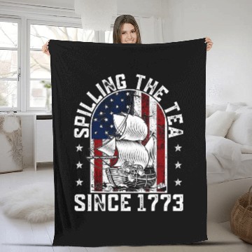 Discover Spilling The Tea Since 1773 vintages Us History Teacher Fleece Blankets