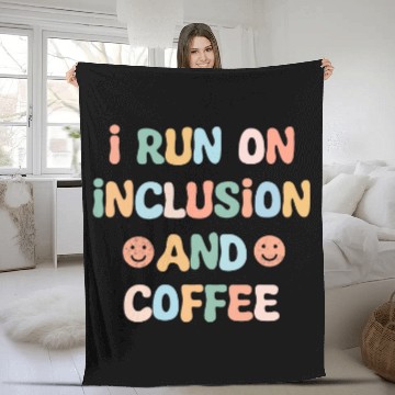 Discover Neurodiversity I Run On Inclusion And Coffee Autism Special 2 Fleece Blankets