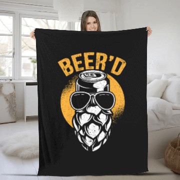 Discover Beer Fun Beer d Bearded Beer Drinker Alcohol Lover Canned Beer Fleece Blankets