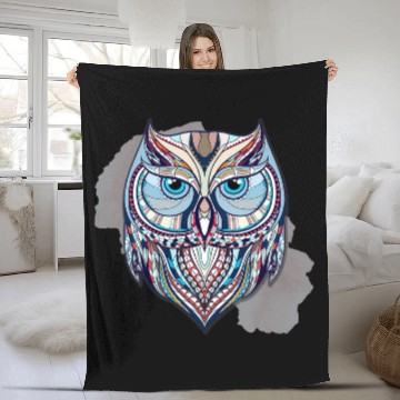 Discover Owl Pet Ethnic Patterned Owl Fleece Blankets