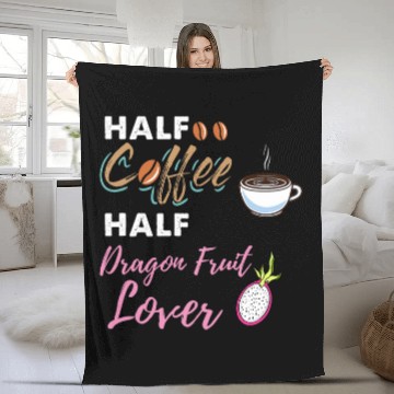 Discover Coffee Fun Half Coffee Half Dragon Fruit Lover Baseball Tees Fleece Blankets