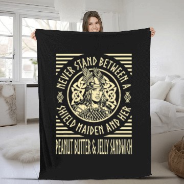 Discover Viking Shield Maiden Peanut Butter Jelly Sandwich Lover Fleece Blankets