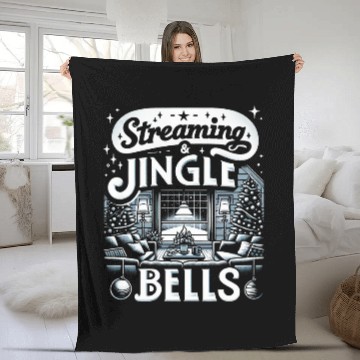 Discover Streaming Jingle Bells Christmas Fleece Blankets Cozy Winter 2 Fleece Blankets
