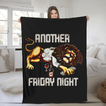 Discover Lion Pet Drunk Lion Friday Night Drinking Alcohol Passed Out Big Cat Baseball Tees Fleece Blankets