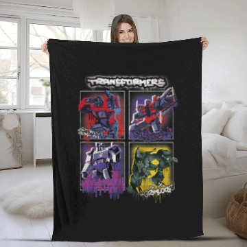 Discover Transformers Classic Characters Graffiti Painted Walls Retro Fleece Blankets