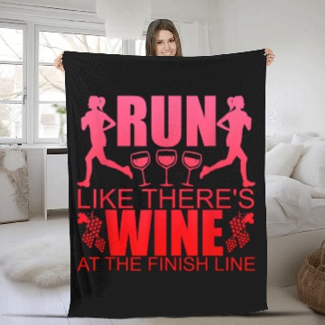 Discover Wines Fun Run like there is Wines at the finish line Fleece Blankets