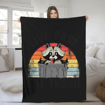 Discover Raccoon Pet Live Fast Eat Trash Raccoon Baseball Tees Fleece Blankets