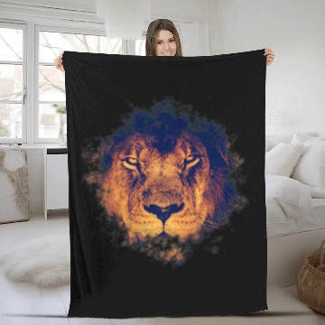 Discover Lion Pet face be lion Fleece Blankets