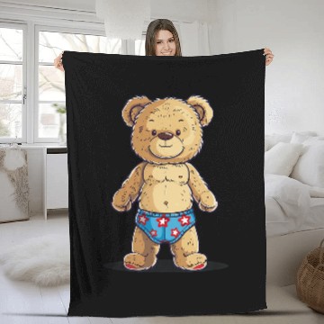 Discover Bear Pet Children Teddy Bear with swimming Trunks Costume Fleece Blankets