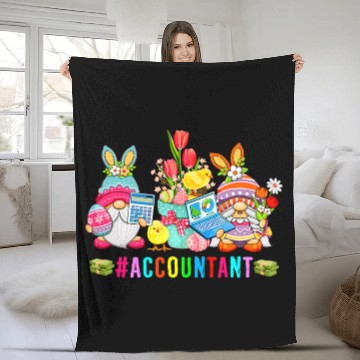 Discover Accountant Easter Day Bunny Gnomes With Chicks Hunting Eggs Fleece Blankets