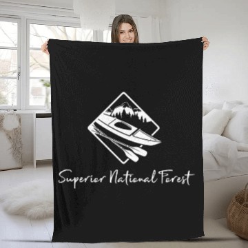 Discover Superior National Forest Minnesota Kayak Kayaking Boating Fleece Blankets