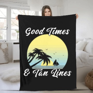 Discover Tan Lines Tanning Sunbathing Summer Island Sunset Sunrise Fleece Blankets
