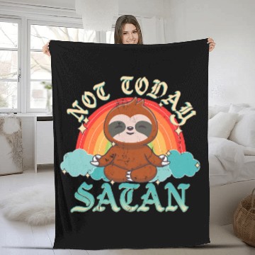 Discover Sloth Pet Not Today Satan Funny Kawaii Yoga Sloth Baseball Tees Fleece Blankets