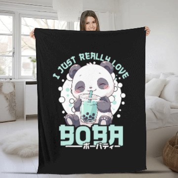 Discover Panda Pet Boba Tea Kawaii Bubble Tea Panda Anime Neko Panda Bear Baseball Tees Fleece Blankets