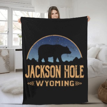 Discover Bear Pet Jackson Hole Wyoming WY Bear Wildlife Mountains Baseball Tees Fleece Blankets