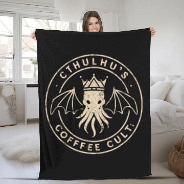 Discover Coffee Fun Cthulhus Coffee Cult Company 3 8 Fleece Blankets