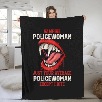 Discover Vampire Policewoman Halloween Cops Scary Police Officer Work Baseball Tees Fleece Blankets