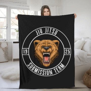 Discover Bear Pet Jiu Jitsu Bear Brazilian Jiu Jitsu BJJ and Grappling Fleece Blankets