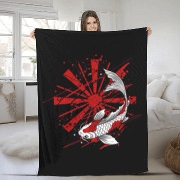 Discover Nishikigoi Fish Koi Fish Japanese Tattoo Zip Fleece Blankets