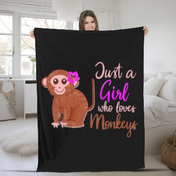 Discover Monkey Sweet Ape Girl Funny Primate Cool Chimp Gift Idea Fleece Blankets