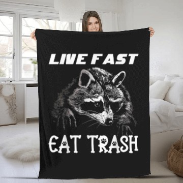 Discover Raccoon Pet Live Fast Eat Trash Panda Funny 3 Baseball Tees Fleece Blankets