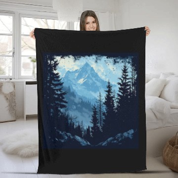 Discover Tree Woods dark Green Nature Outdoor Explore forest green Fleece Blankets