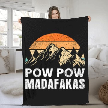 Discover POW POW MADAFAKAS Downhill Extreme Snowboard Skiing Fleece Blankets