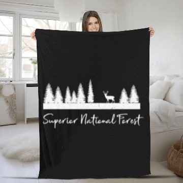 Discover Superior National Forest Minnesota Deer Camping Hiking Fleece Blankets