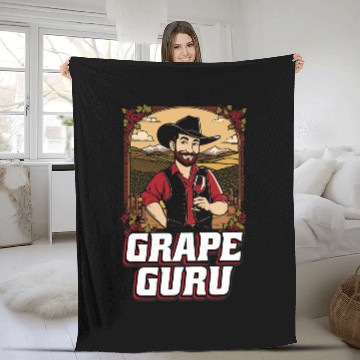 Discover Wines Fun Grape Guru Winemaker Costume Vintner Wines Love Vineyard Fleece Blankets