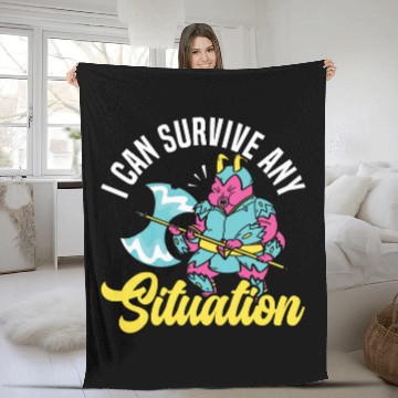 Discover Bear Pet I Can Survive Any Situation Science Water Bear Tardigrade Zip Fleece Blankets