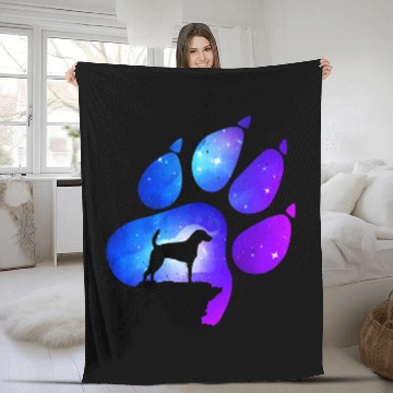 Discover American Foxhound Paw Dog Lover Mom Dad Fleece Blankets
